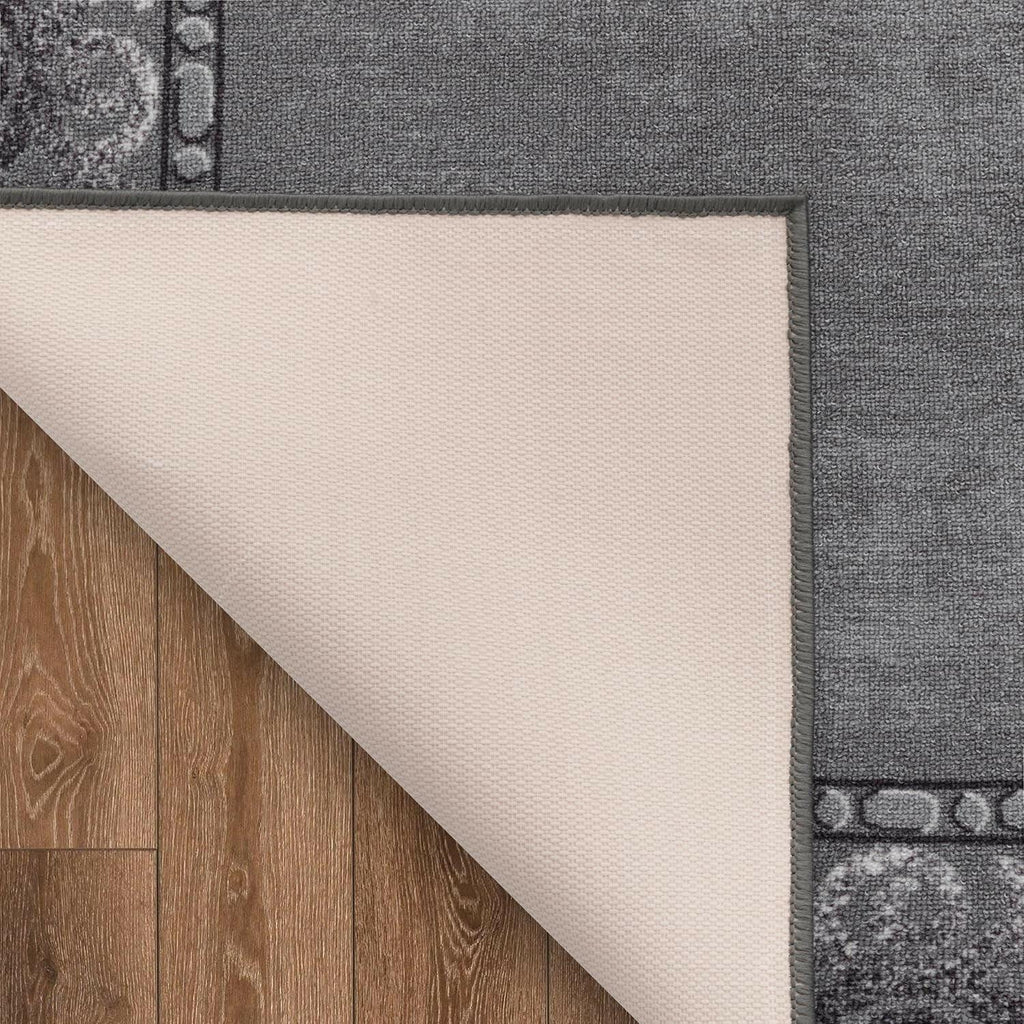 Grey Antep Rugs Alfombras Bordered Modern 3x5 Non-Slip (Non-Skid) Low Pile