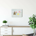 Aitakatta Wooden Planks Print Magnetic Surface Dry Erase Board, 12 x 16 inches