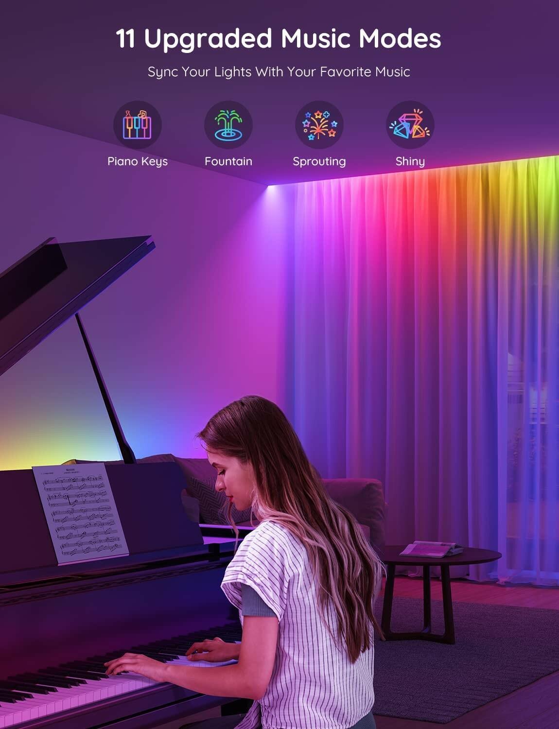 Govee RGBIC LED Strip Lights, Smart LED Lights for Bedroom, Bluetooth LED Lights