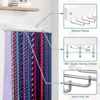 Tie Rack Wall Mounted, Belt Rack Tie Organizer for Men with 20 Storage Hooks,