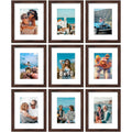 Vittanly 8x10 Picture Frames Set of 9, Shatter Resistant Plexiglass, Display 5x7