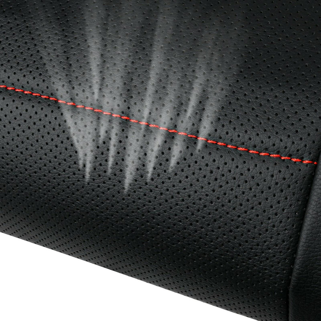 Black and Red CAR PASS Universal FIT Piping Leather Car Seat Cover, for