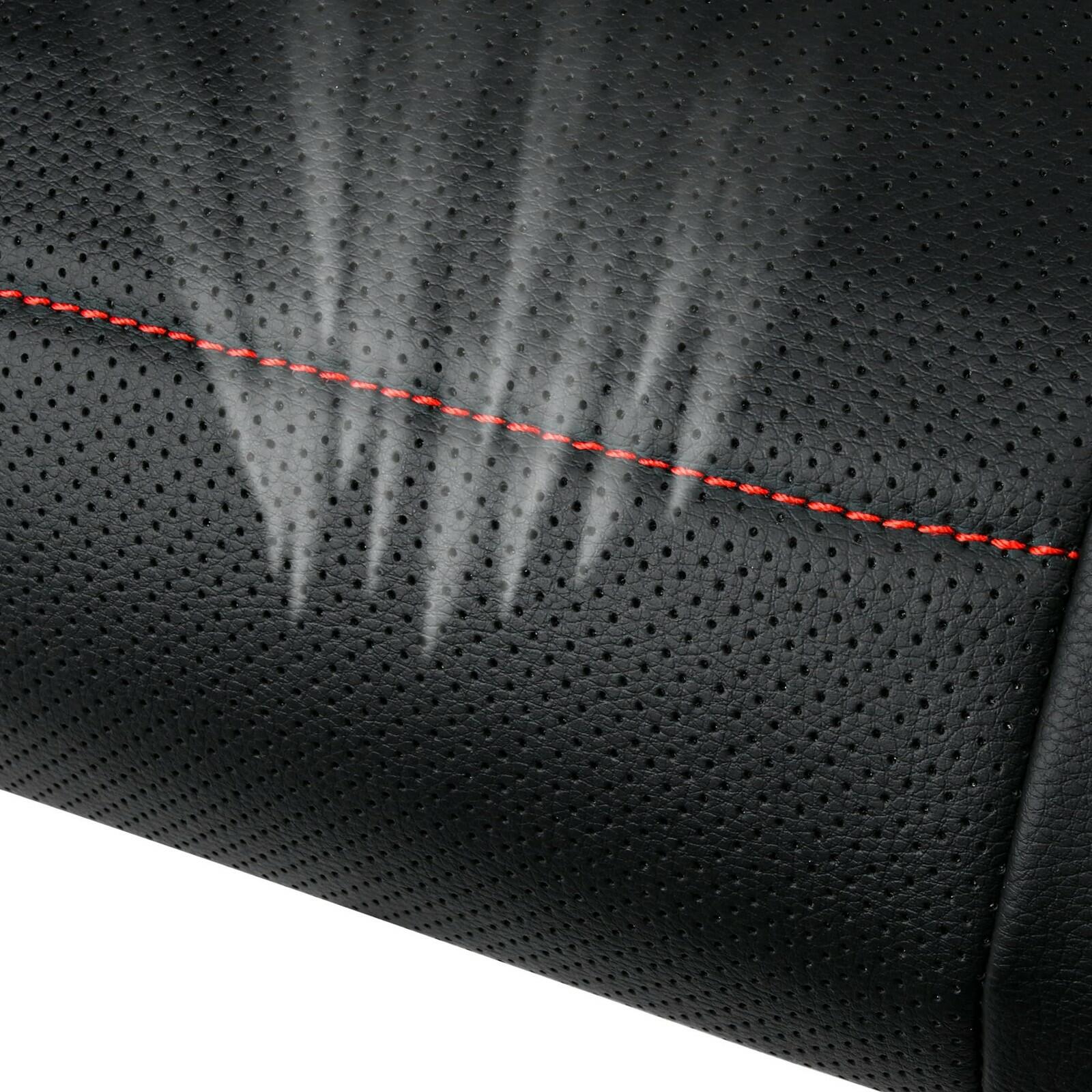 Black and Red CAR PASS Universal FIT Piping Leather Car Seat Cover, for