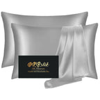 Silk Pillowcase 2 Pack, Mulberry Silk Pillow Cases Queen Size Set of 2, Anti
