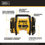DEWALT Tire Inflator Portable Air Compressor 20V MAX, Car Air Pump with