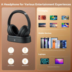 FXWONTY Wireless Headphones for TV, TV Headphones Wireless for Seniors with