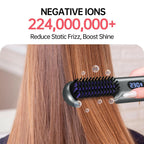 Cordless Hair Straightener Brush - Portable Straightener Brush with 9 Temp