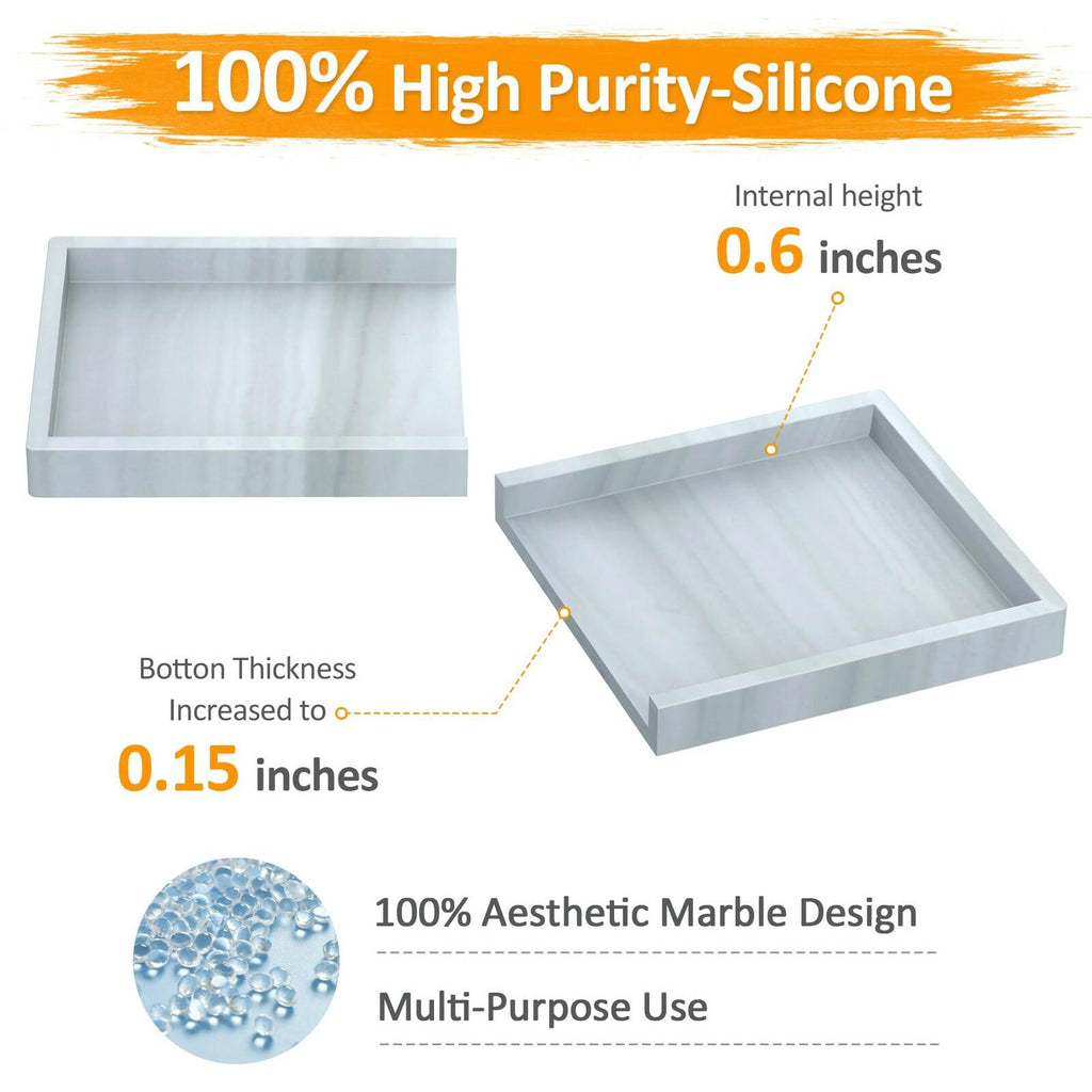 Bathroom Vanity Tray,Thick Original Silicone Soap Dispenser Tray,EGWON
