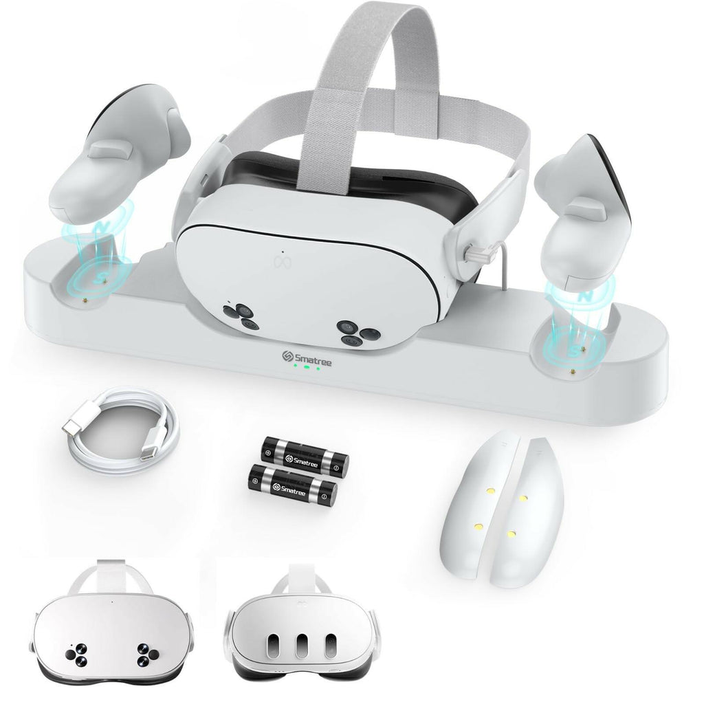 Smatree Charging Dock Compatible for Meta Quest 3S/Quest 3,Charge Controllers
