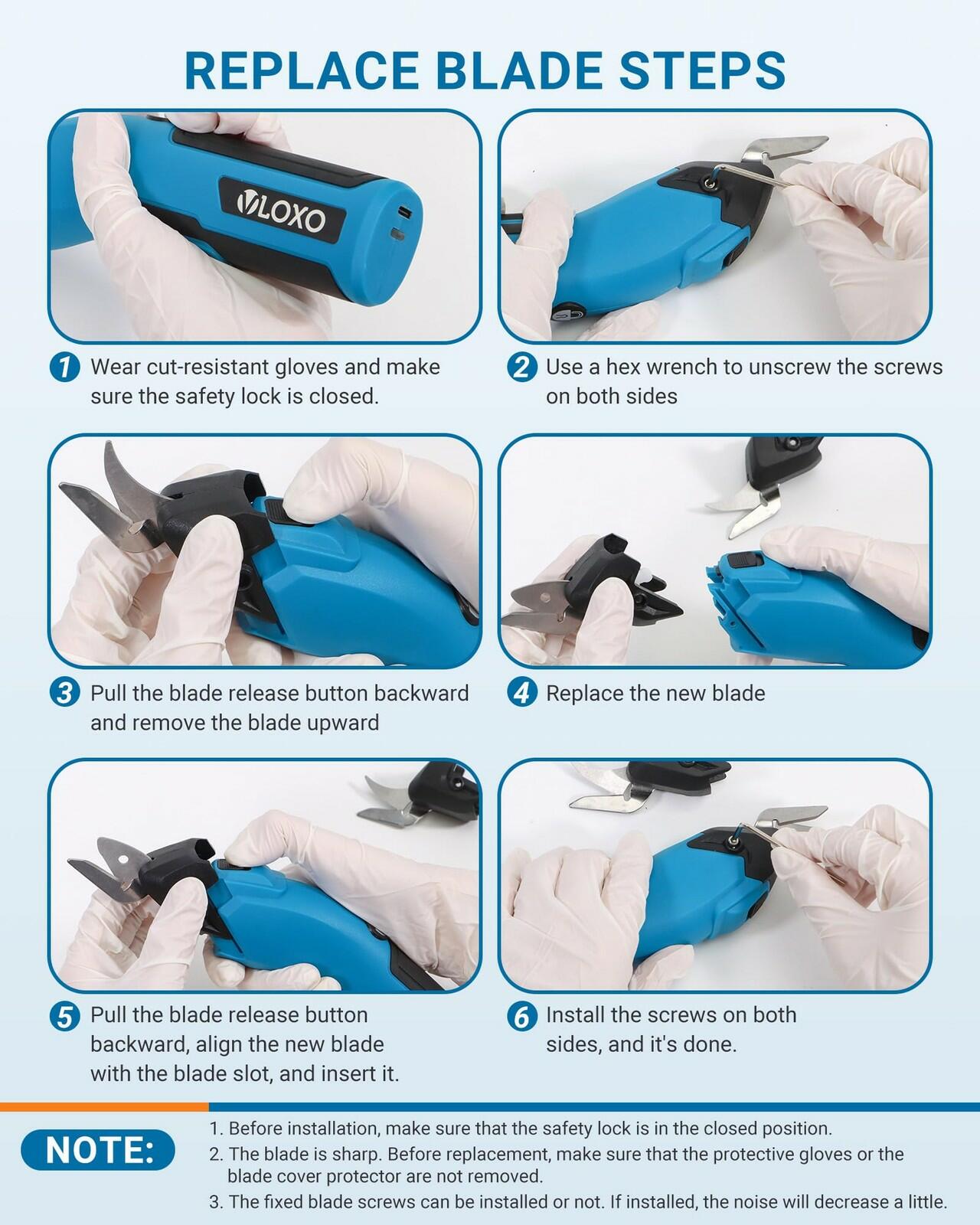 VLOXO Cordless Cardboard Cutter, 4V Rechargeable Electric Scissors Carpet Super