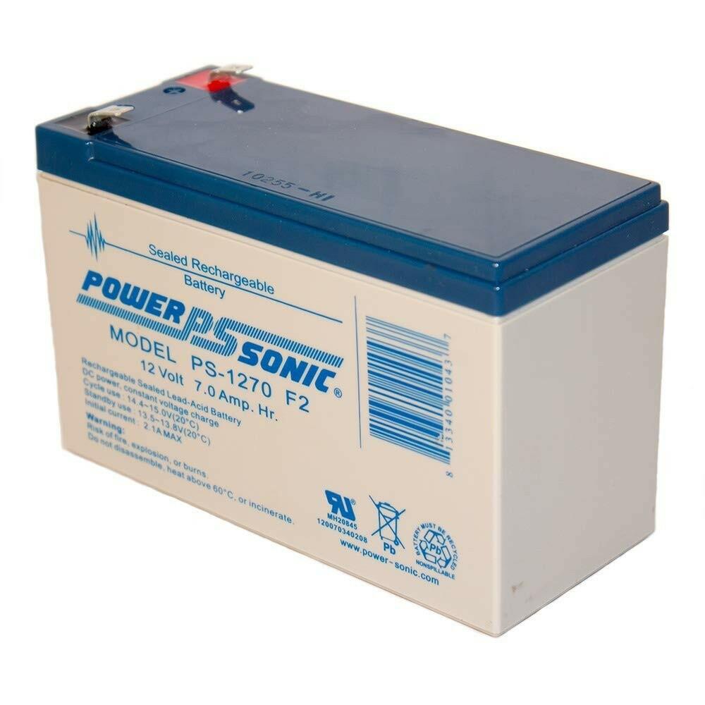 Power Sonic PS-1270 Sealed Lead Acid Battery, 12 Volt 7 AH, 0.250 F2 Terminal
