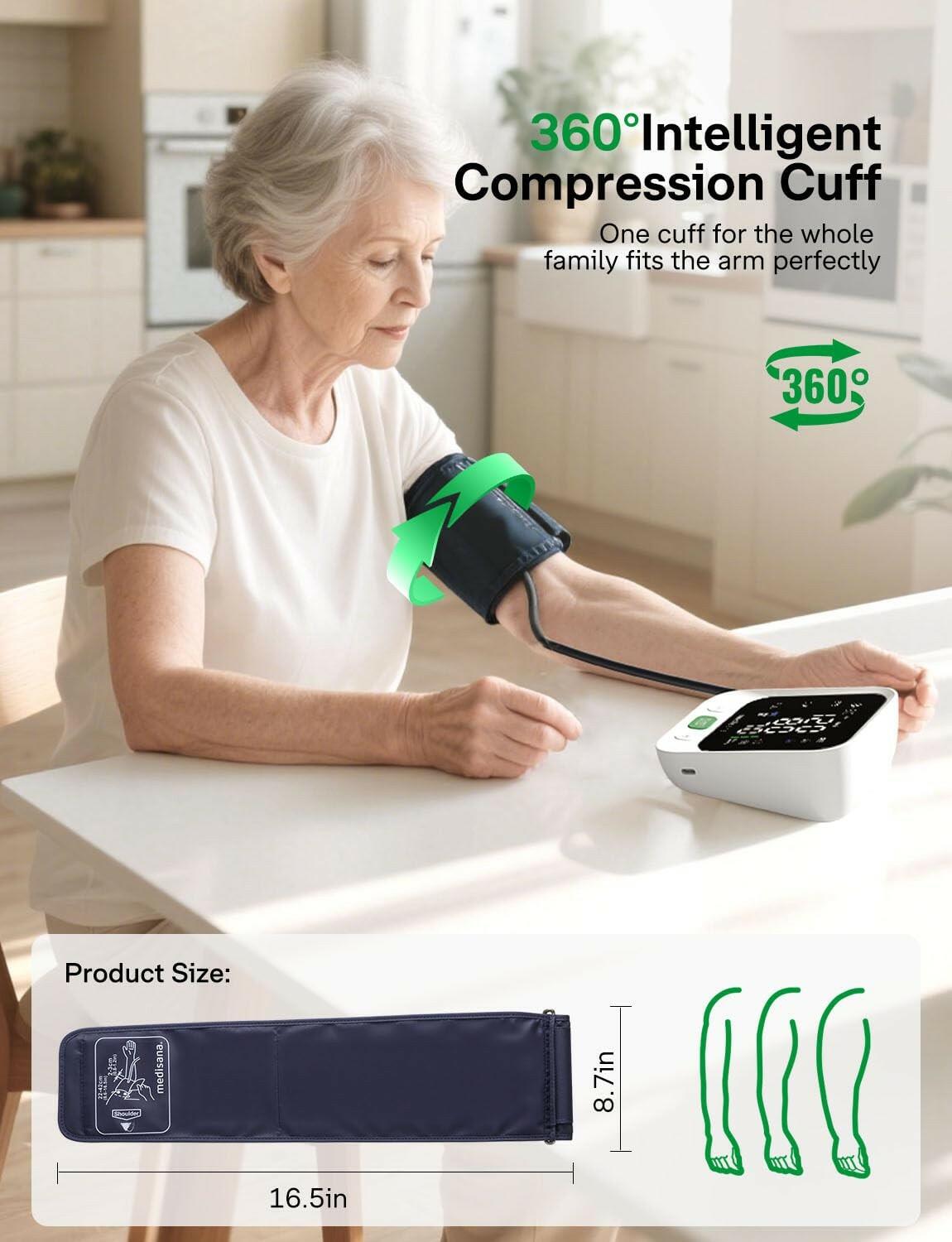 Blood Pressure Monitor with 2x199 Sets Memory, Medisana Automatic Upper Arm