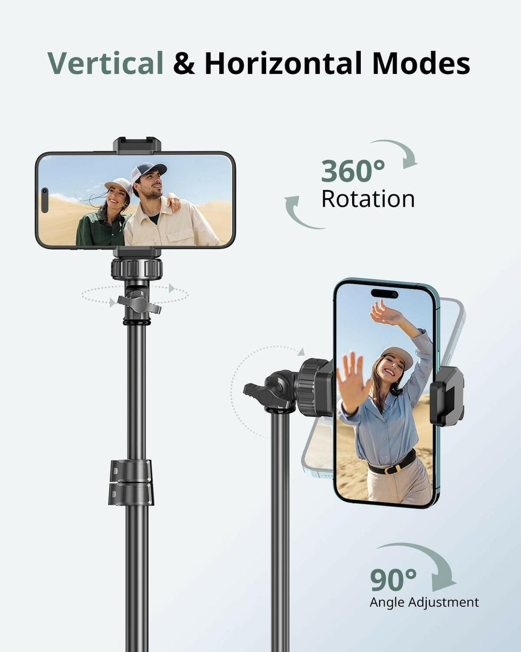 SENSYNE 62" Phone Tripod & Selfie Stick, Extendable Cell Phone Tripod Stand with