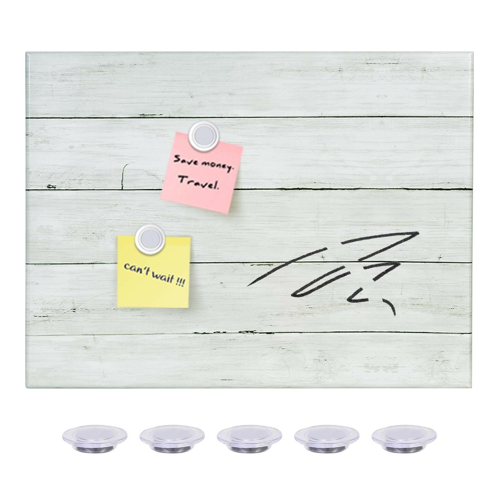 Aitakatta Wooden Planks Print Magnetic Surface Dry Erase Board, 12 x 16 inches