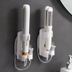 2 Pack Wall Mounted Curling Iron and Hot Tool Organizer: Hair Dryer, Curler, and