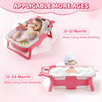 Baby Bathtub,Collapsible Baby Bath Tub with Thermometer & Soft Floating