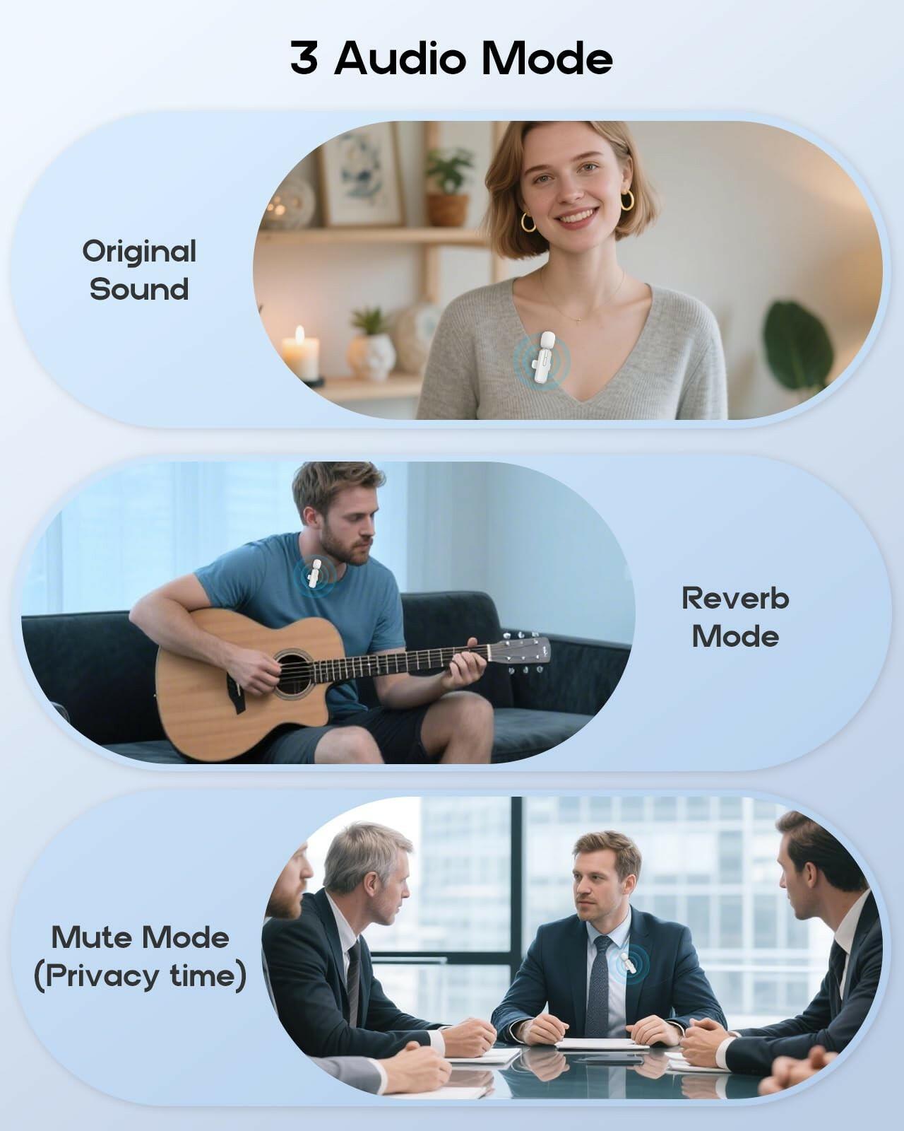 Wireless Mini Microphone for iPhone - 2 Pack Lavalier bluetooth Microphone for