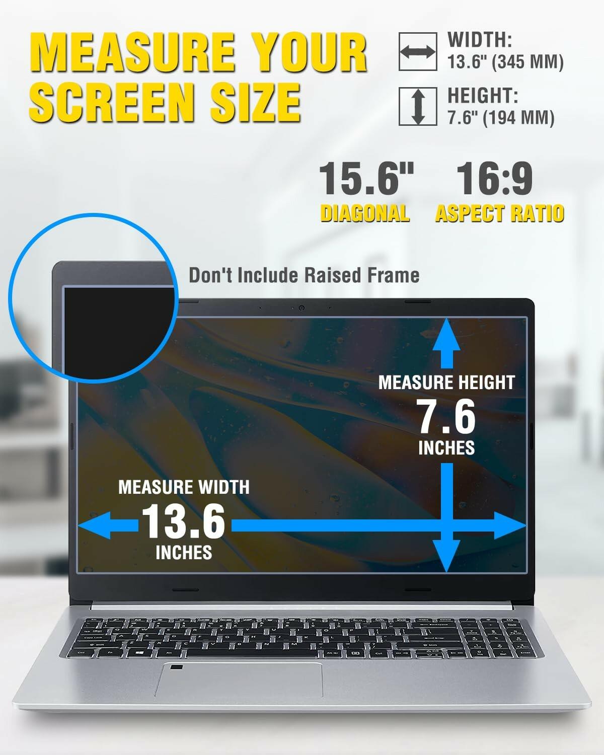 F FORITO Magnetic Laptop Privacy Screen 15.6 inch 16:9, 360° Anti Peeping