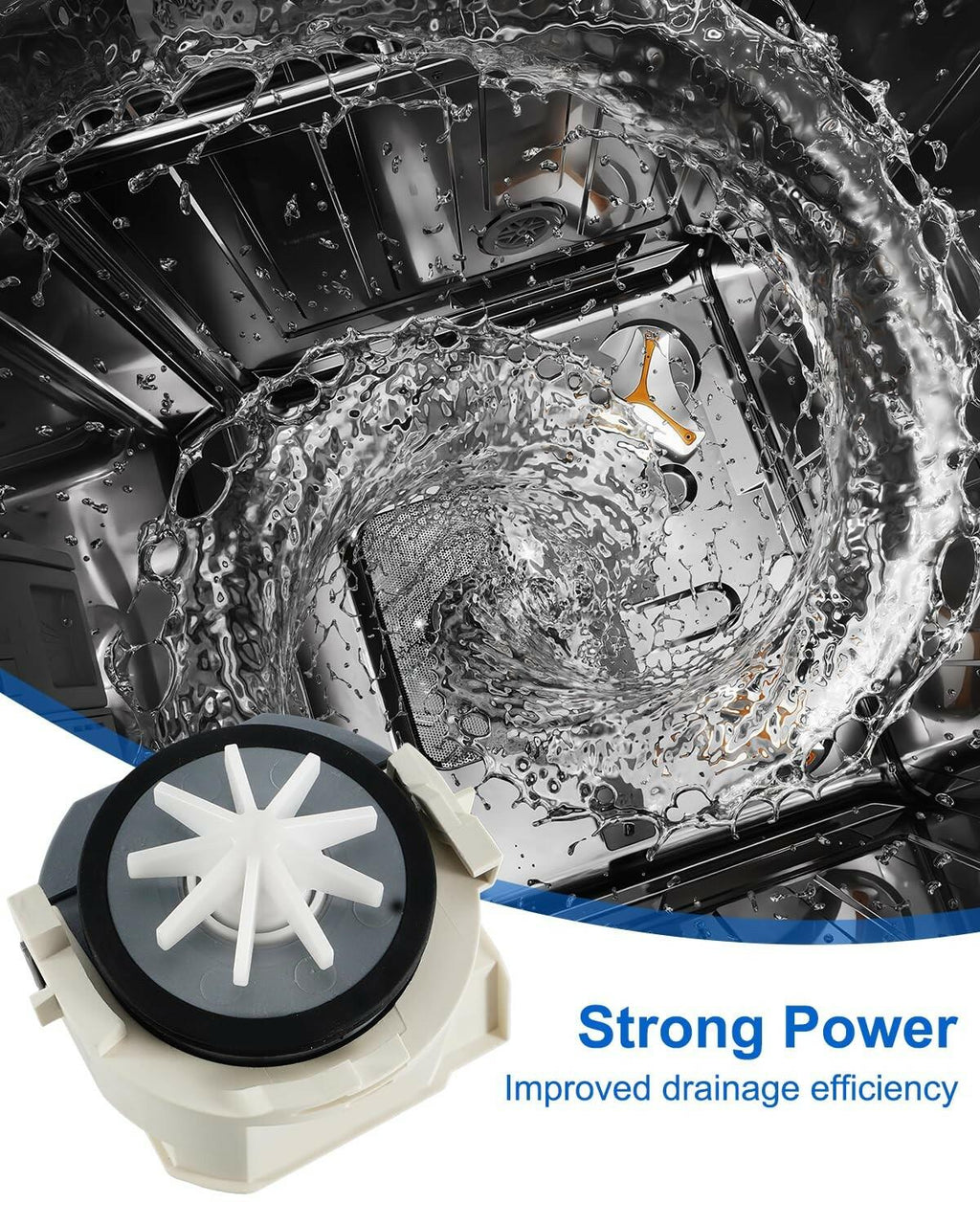 Dishwasher Drain Pump Compatible With Whirlpool KitchenAid Jenn-Air Kenmore