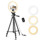 Sensyne 10'' Ring Light with 50'' Extendable Tripod Stand, LED Circle Lights