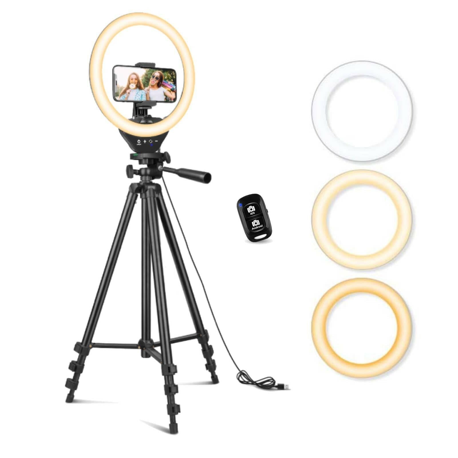 Sensyne 10'' Ring Light with 50'' Extendable Tripod Stand, LED Circle Lights