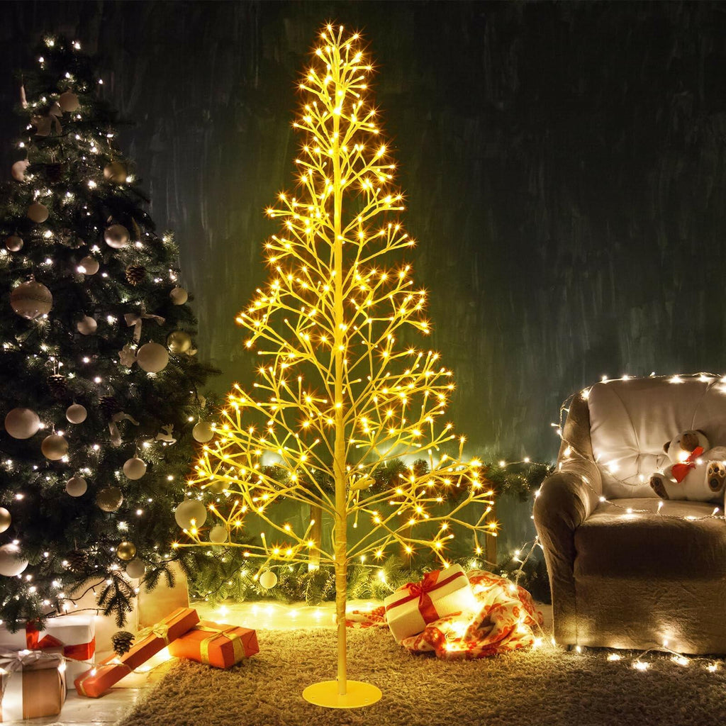 VIHOSE 5 Ft 384 LED Christmas Lighted Birch Trees Christmas Artificial Twig