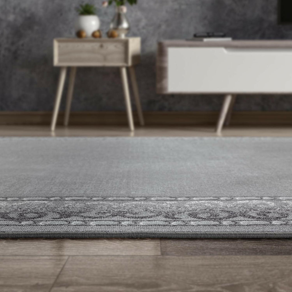 Grey Antep Rugs Alfombras Bordered Modern 3x5 Non-Slip (Non-Skid) Low Pile
