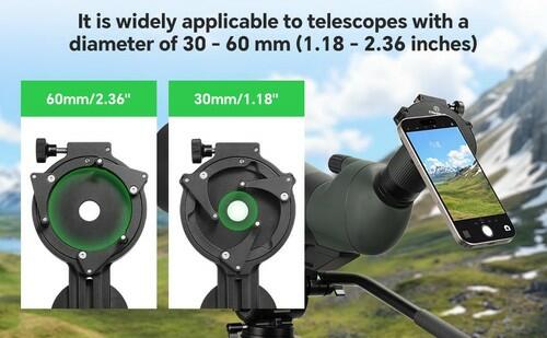 FANAUE Telescope Phone Adapter, Spotting Scope Smartphone Phone Mount for