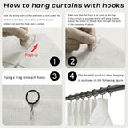 Natural Linen Kitchen Curtains 36" W x 30" L Pinch Pleat Cafe Curtains 1 Panels