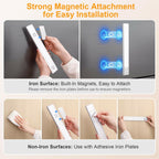 2 PACK Gritin 10.2inch Under Cabinet Lighting Rechargeable 3 Color Temps&5 Level