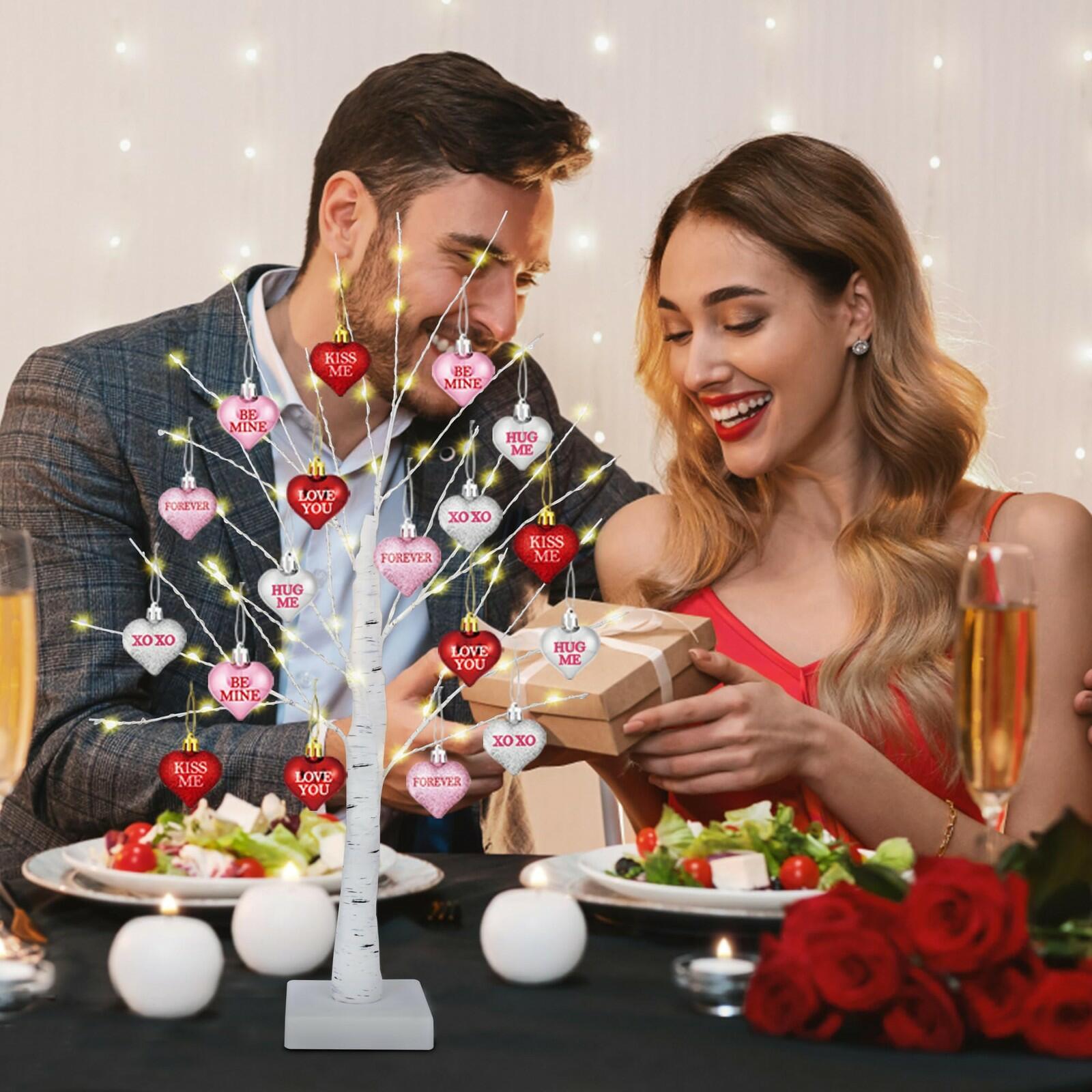 [Timer] Valentines Decor 24 Inch Valentines Decorations Lighted Tree with 18