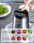 LINKChef Food Processor Small, 6 Cup Food Chopper with Container, 1.5L 250W