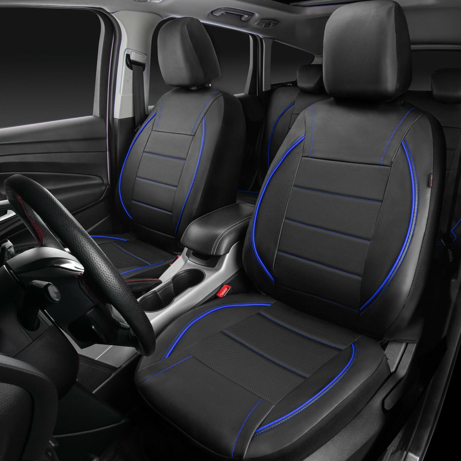 CAR PASS Universal FIT Piping Leather Car Seat Cover, for suvs,Van,Trucks,Airbag