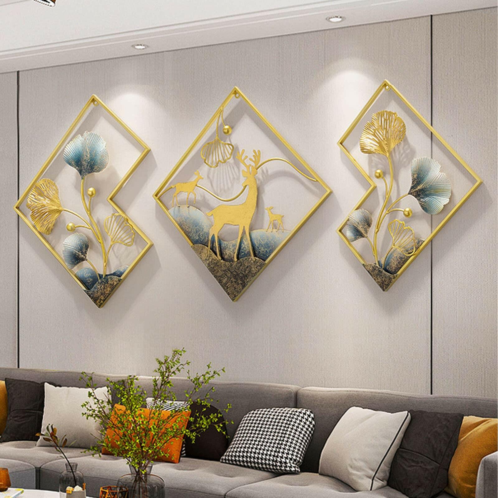 tarkay Metal Wall Art Dining Room Wall Art Decor 3 Piece Large Modern Wall