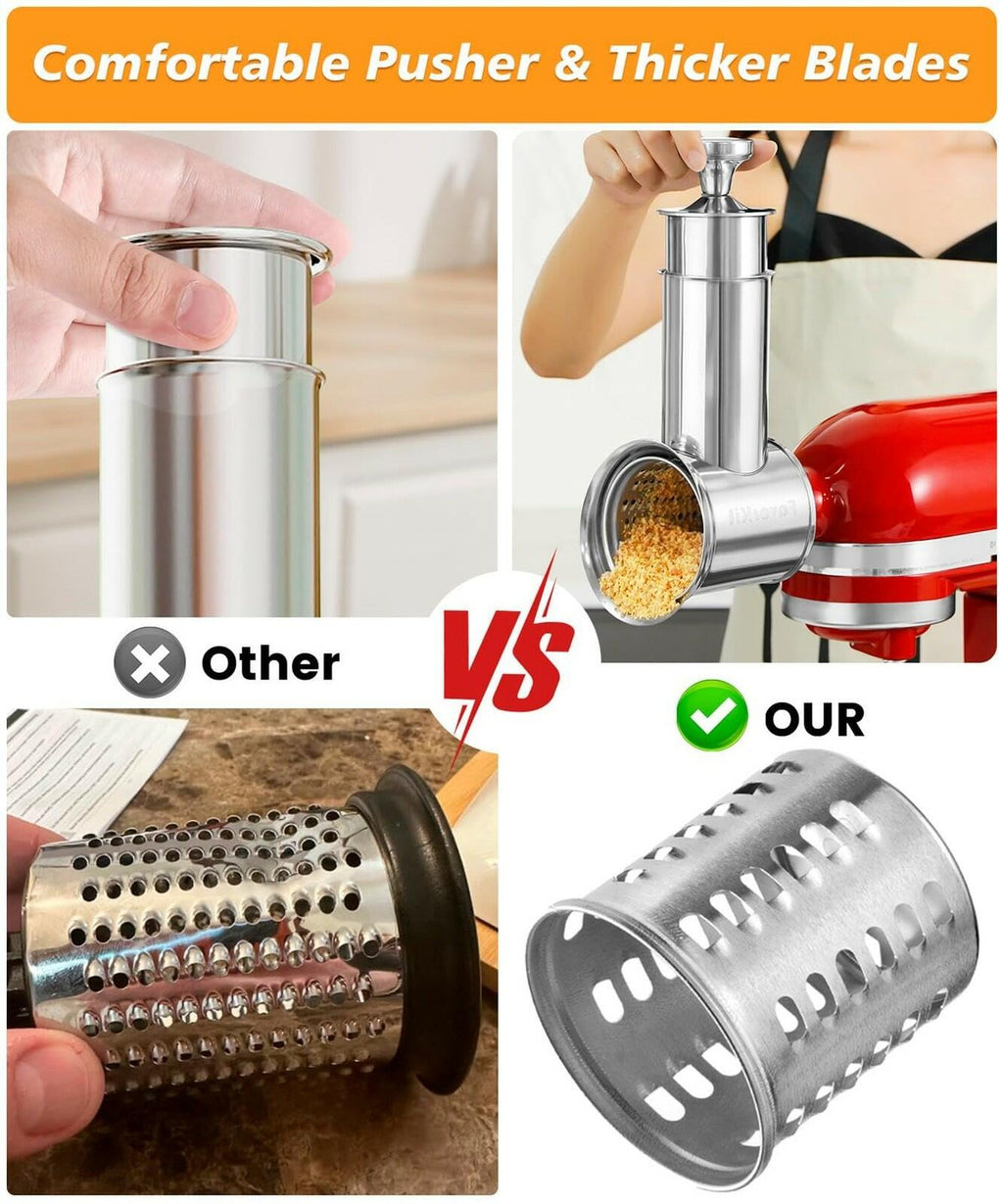 FavorKit Fresh Prep Slicer Shredder Attachment for KitchenAid Stand Mixers,