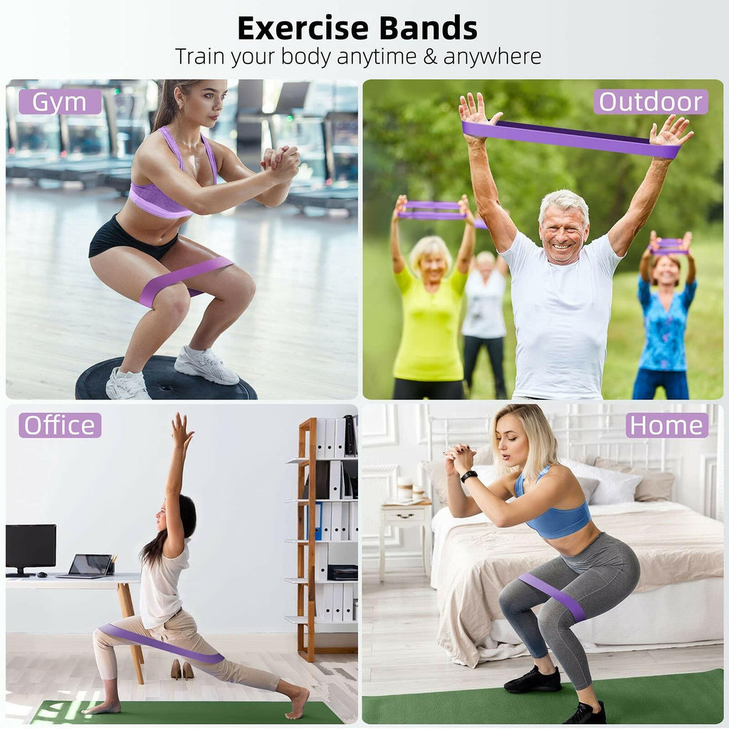 5 Pack Resistance Bands for Working Out, Elastic Loop Exercise Bands for
