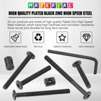 Glarks 120Pcs M6x40/50/60/70/80mm Black Hex Socket Cap Bolt Screws and Barrel