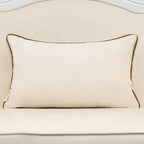 Alerfa 12 x 20 Inches White Geometric Gold Leather Striped Cushion Cases