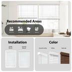 DEZ FURNISHINGS 29.25" W x 48" H Cordless 2" Faux Wood Blind Dark Oak