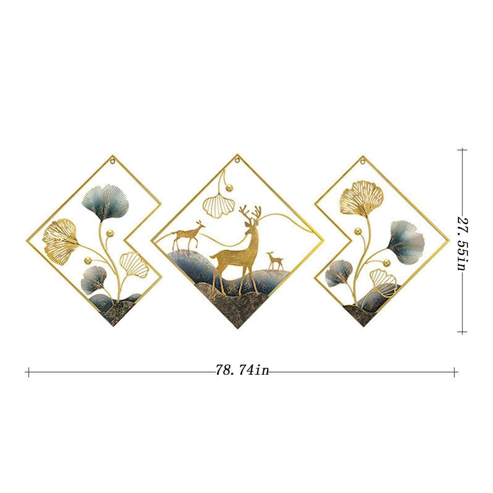 tarkay Metal Wall Art Dining Room Wall Art Decor 3 Piece Large Modern Wall