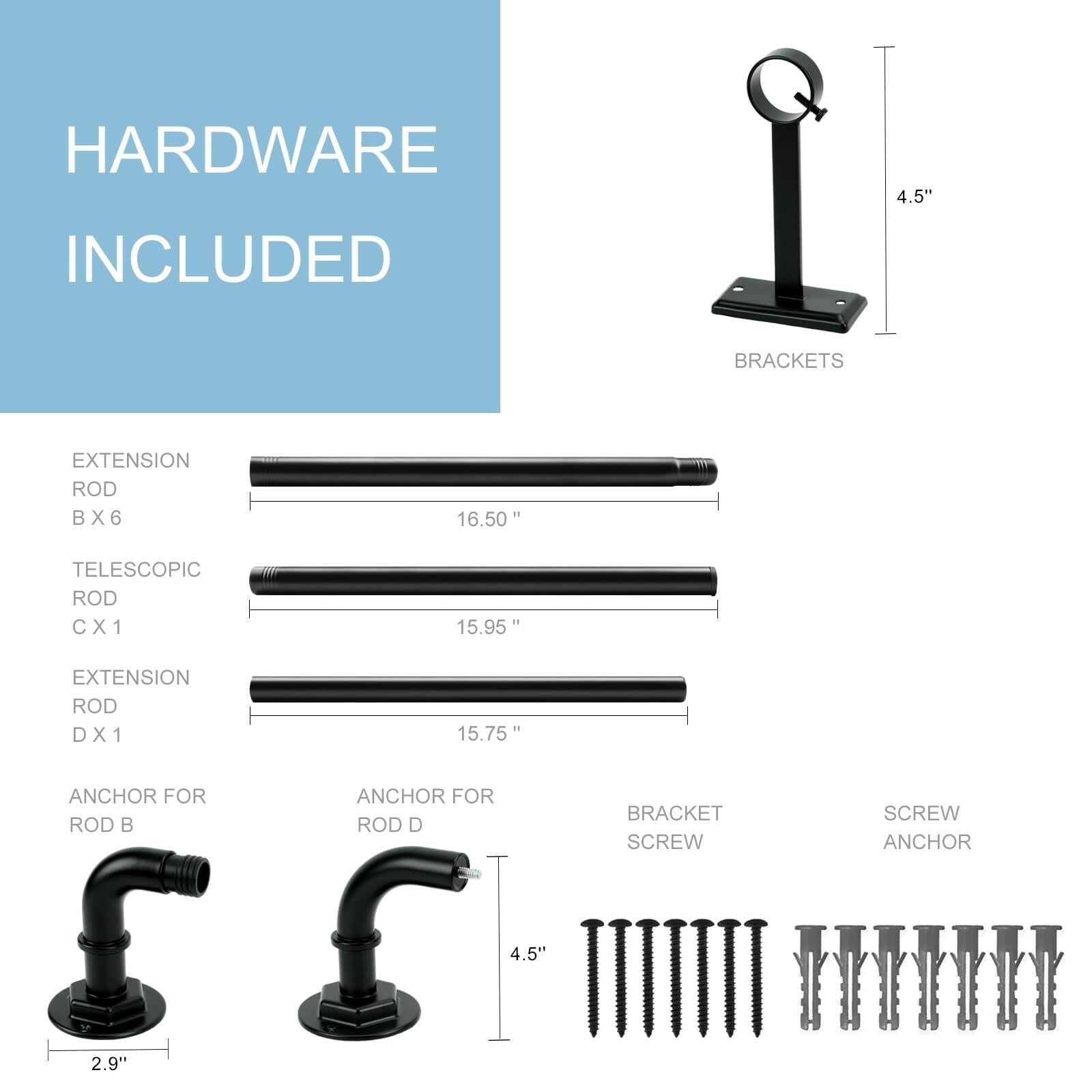 Byondeth Curtain Rods for Windows 16 to 120 Inches Adjustable Blackout Wrap
