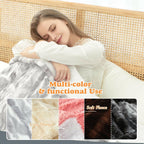 SNUGSUN Heated Throw Blanket Faux Fur & Sherpa, Safe Electric Blanket ETL & FCC