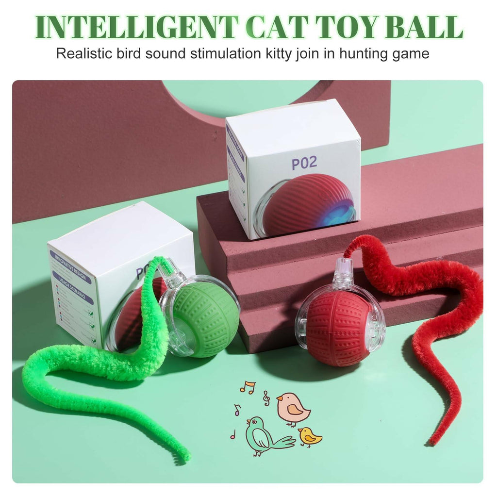 NVTED 2 PCS Interactive Cat Toys for Indoor Cats, Fast Rolling on Carpet Flash