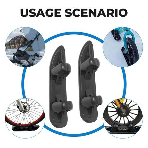 4 pcs Tsawntd Stroller Skis, Multi-Purpose Stroller Sled Snow Skis Winter Sledge