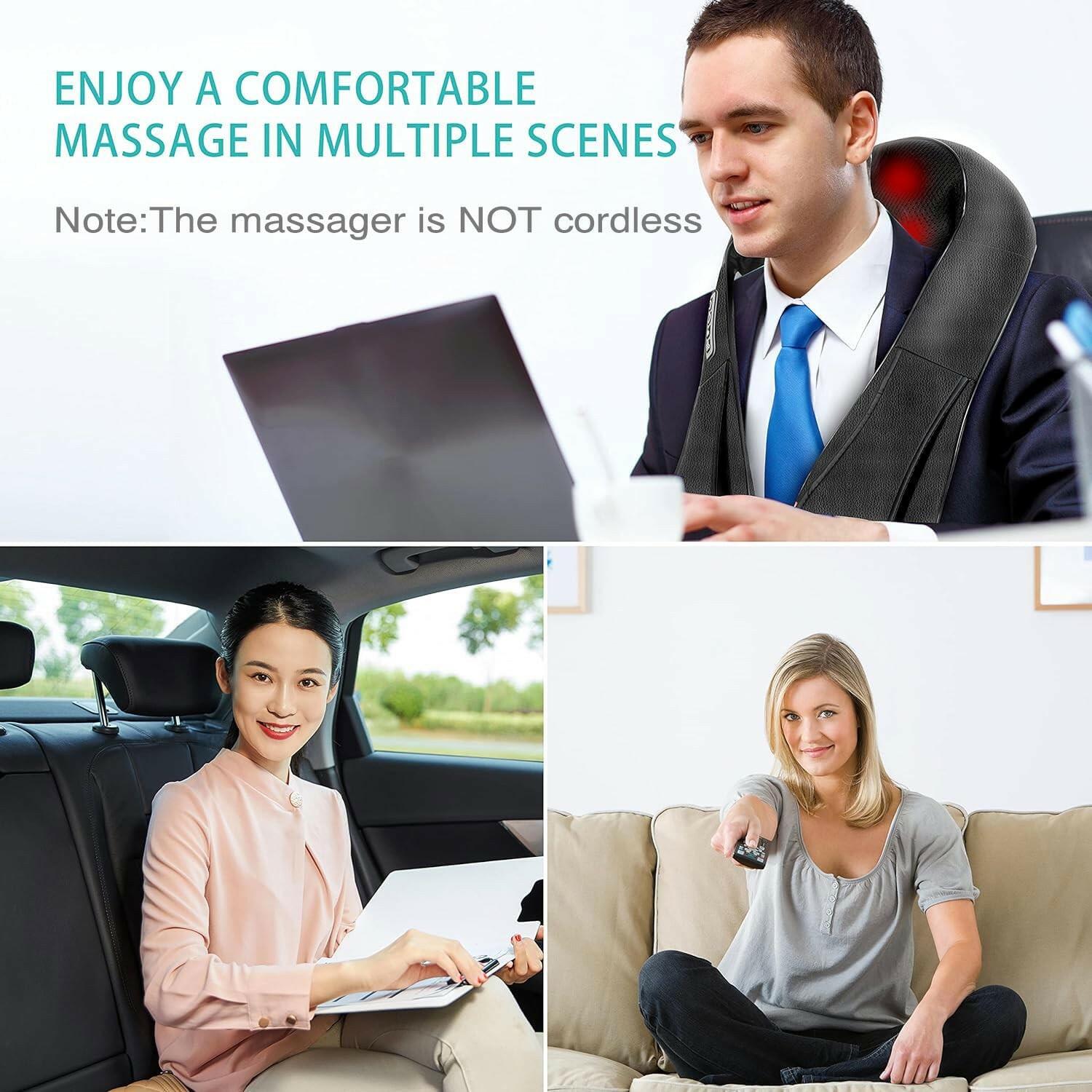 AERLANG Shiatsu Back and Neck Massager, Back Massager Deep Tissue Kneading Neck