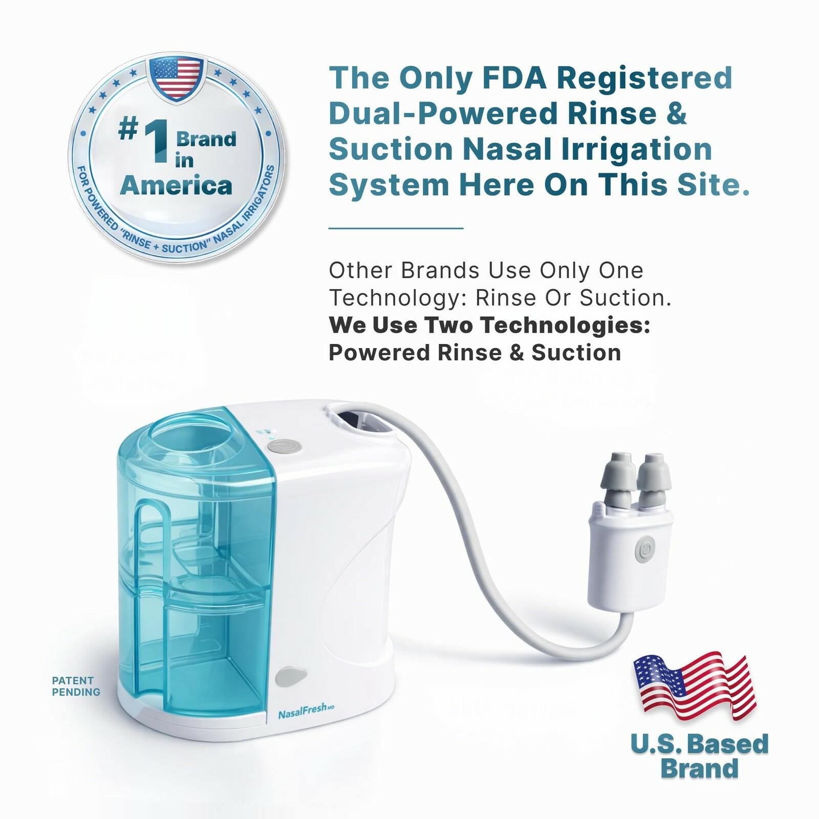 NASALFRESH MD Premium Bundle–Dual Powered Nasal Irrigation System Nasal Rinse