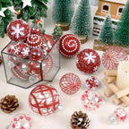 Super Holiday Christmas Ball Ornaments, 33PCS Red Clear Shatterproof Plastic