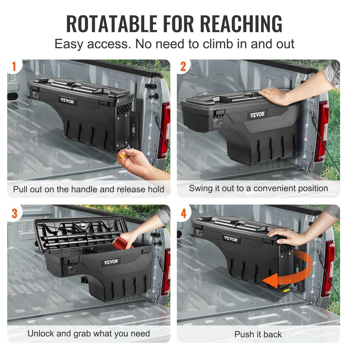 VEVOR Truck Bed Storage Box, Compatible with Chevrolet Silverado 1500 GMC Sierra