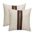 BOYSUM Set of 2 18"x18" Leather Throw Pillow Covers Outdoor Decor Patchwork