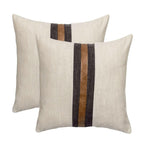 BOYSUM Set of 2 18"x18" Leather Throw Pillow Covers Outdoor Decor Patchwork